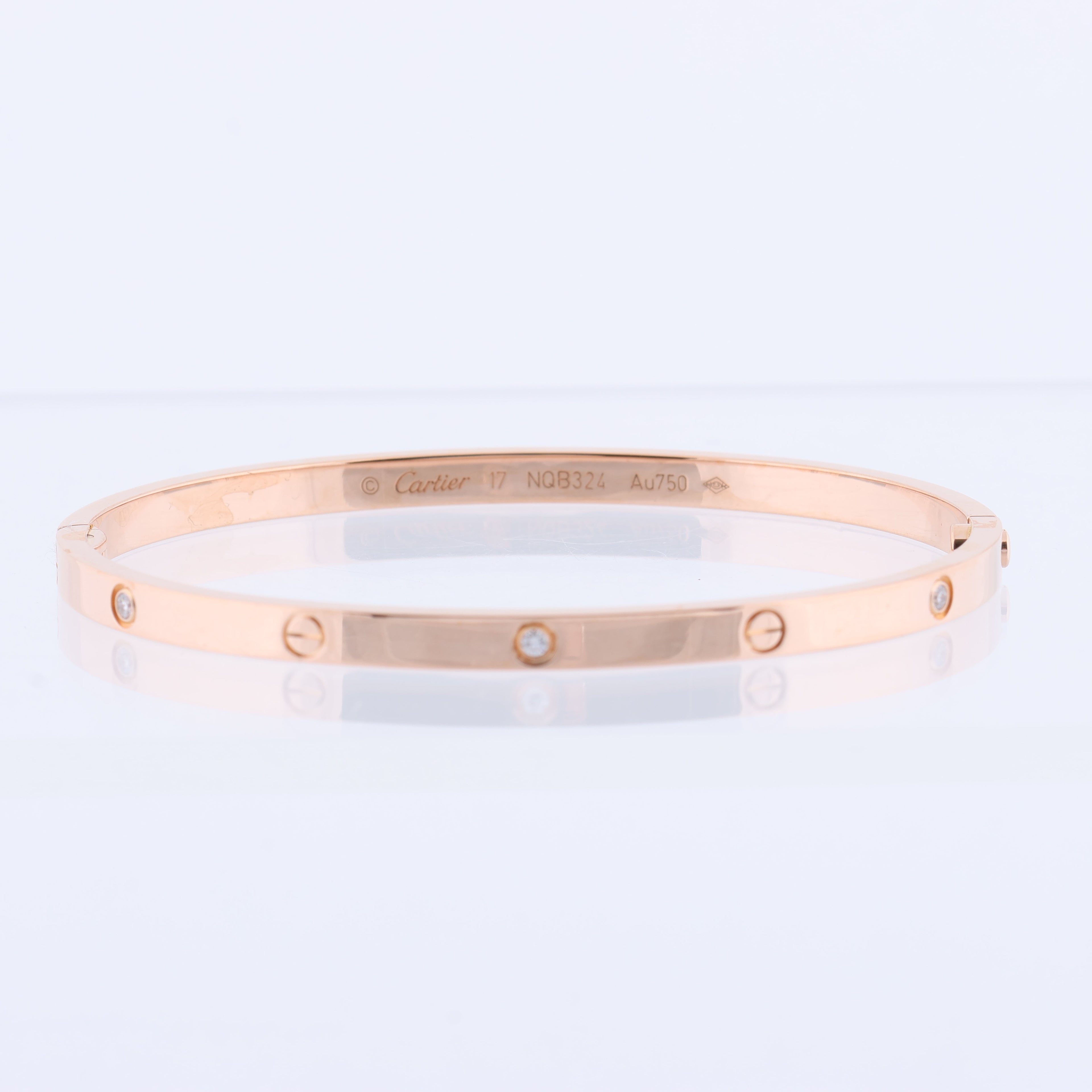 Cartier Love SM Half Diamond Bracelet 750(PG) 18.6g 17