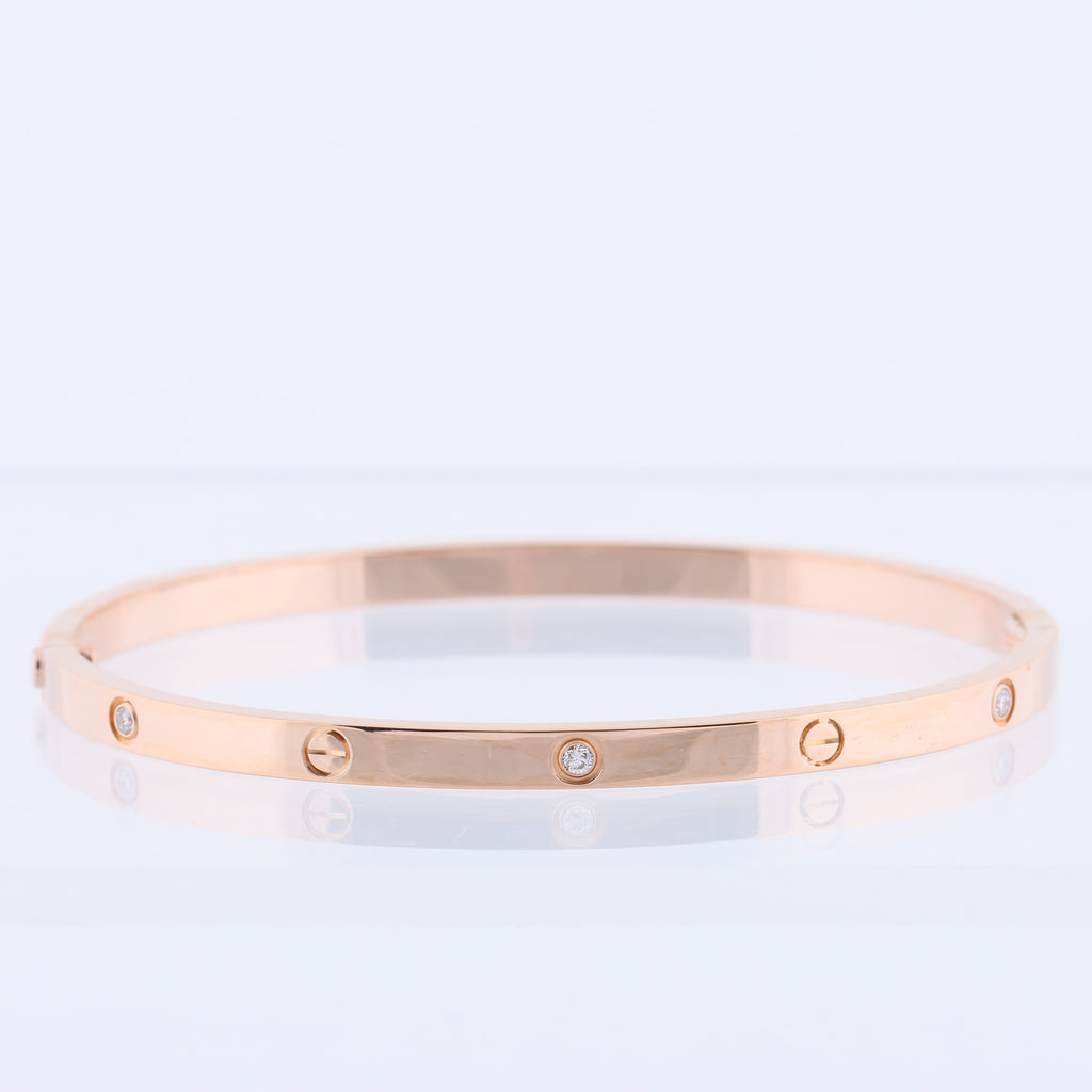 Cartier Love SM Half Diamond Bracelet 750(PG) 18.6g 17