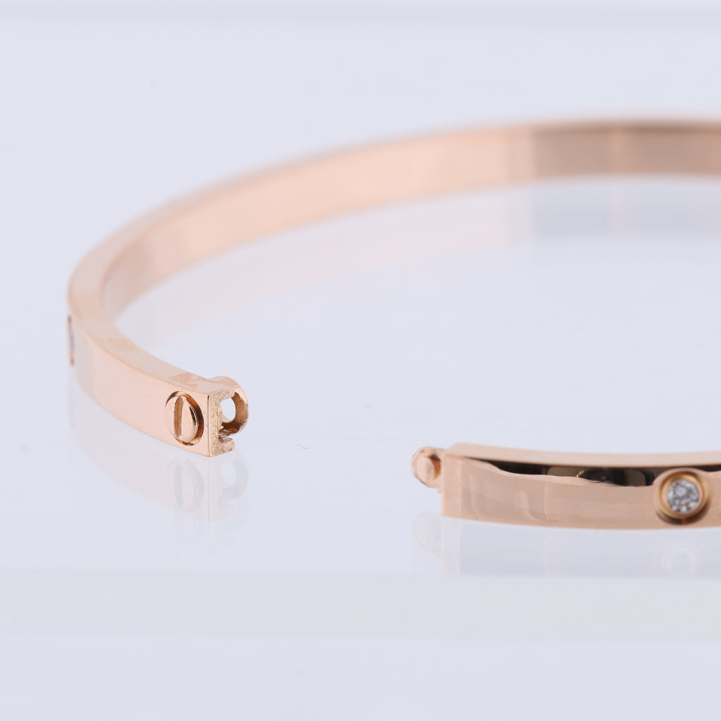 Cartier Love SM Half Diamond Bracelet 750(PG) 18.6g 17