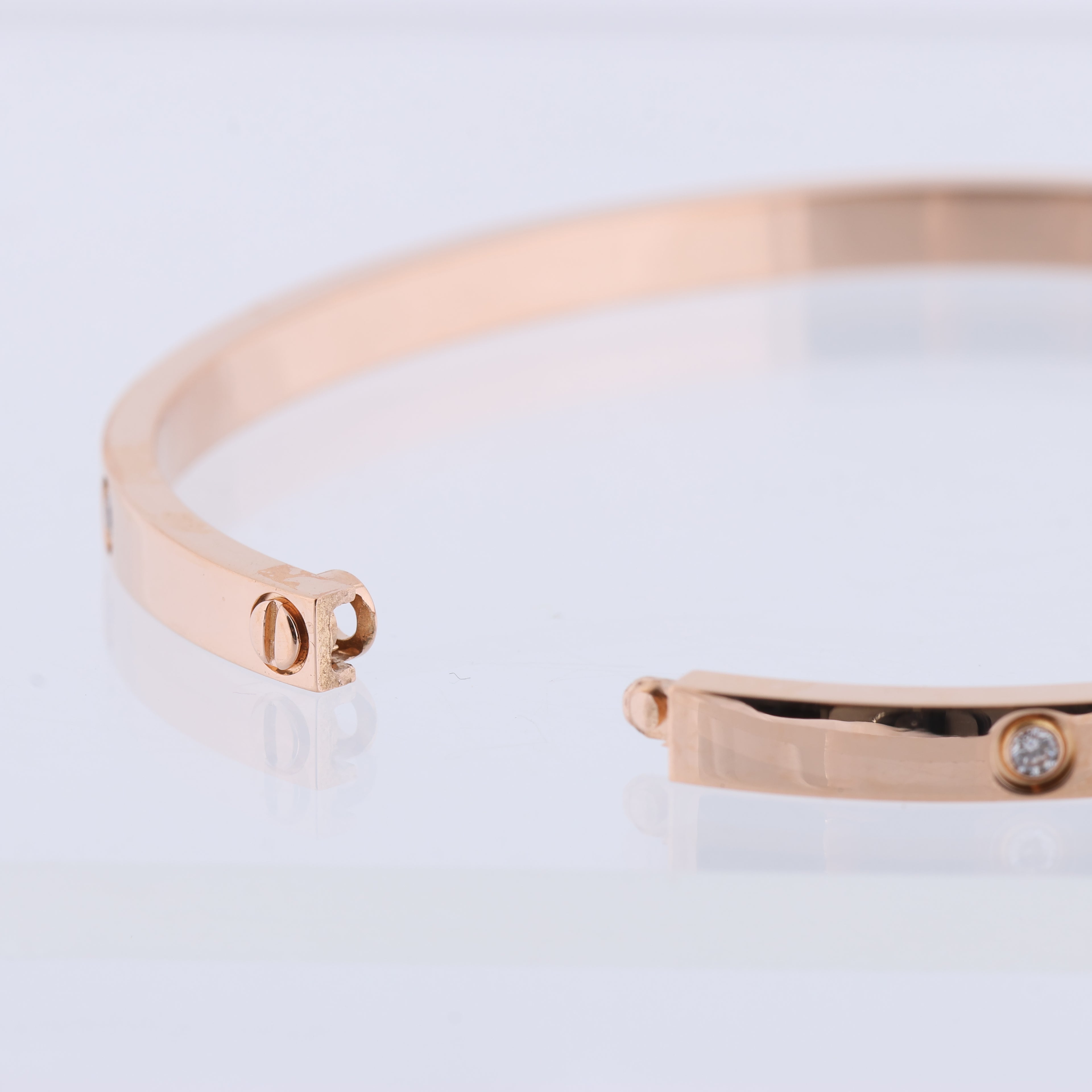 Cartier Love SM Half Diamond Bracelet 750(PG) 18.6g 17