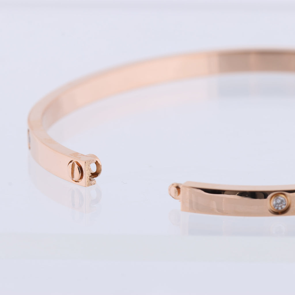 Cartier Love SM Half Diamond Bracelet 750(PG) 18.6g 17