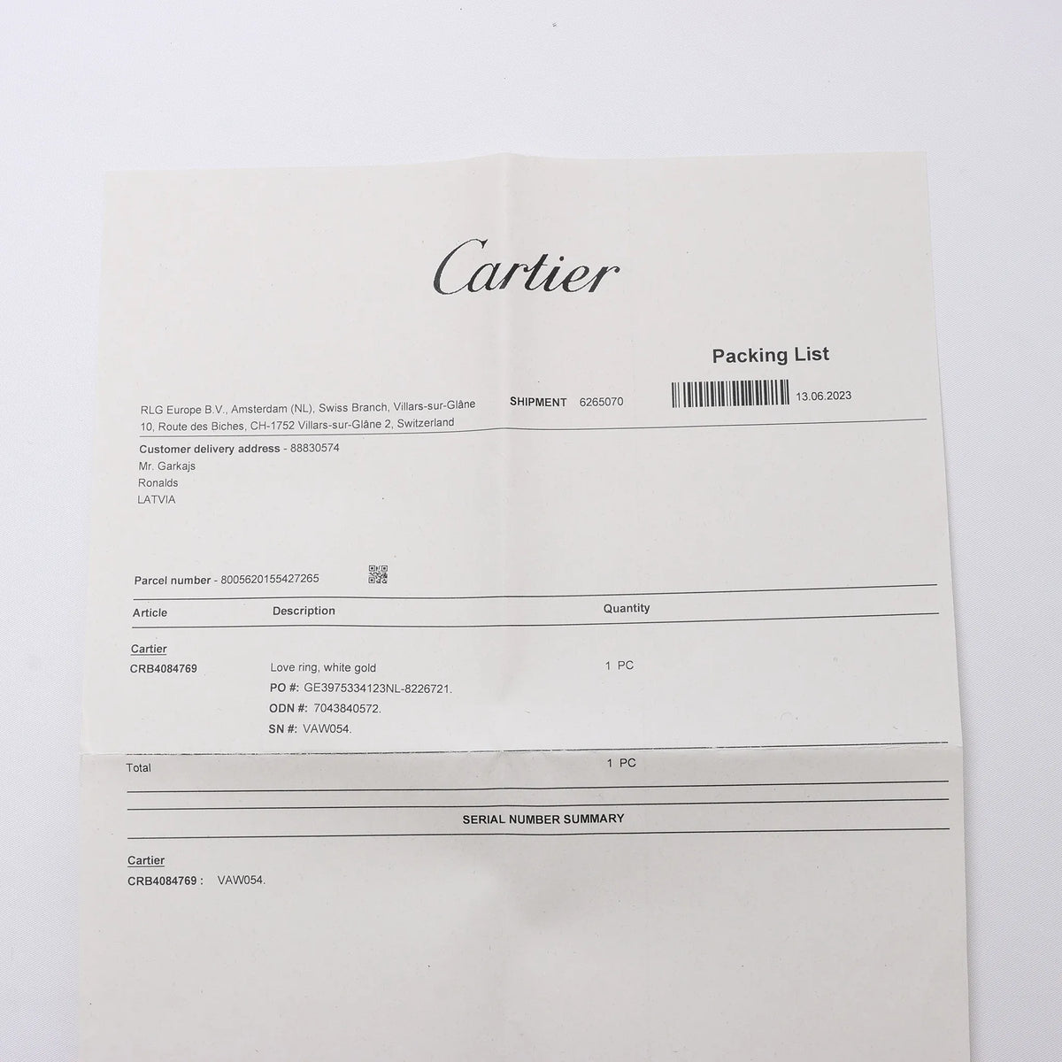 Cartier Love SM Ring 750(WG) 69 EU VAW054