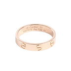 Cartier Mini Love yellow gold band ring with engraved screw motifs and “Cartier 51 Au 750” interior hallmark
