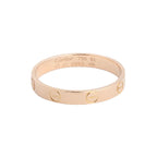 Cartier Mini Love yellow gold band ring with engraved screw motifs and “Cartier 750 61” interior hallmark