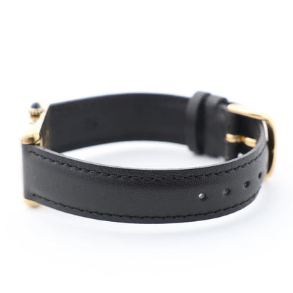 CARTIER Must Tank 3008378 925 External GP x Leather Stem-winder Burgundy Dial Watch