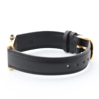 CARTIER Must Tank 3008378 925 External GP x Leather Stem-winder Burgundy Dial Watch