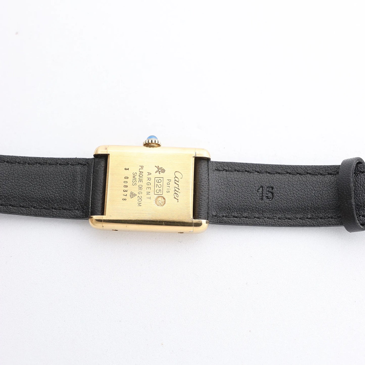 CARTIER Must Tank 3008378 925 External GP x Leather Stem-winder Burgundy Dial Watch