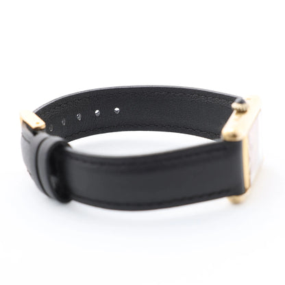 CARTIER Must Tank 3008378 925 External GP x Leather Stem-winder Burgundy Dial Watch