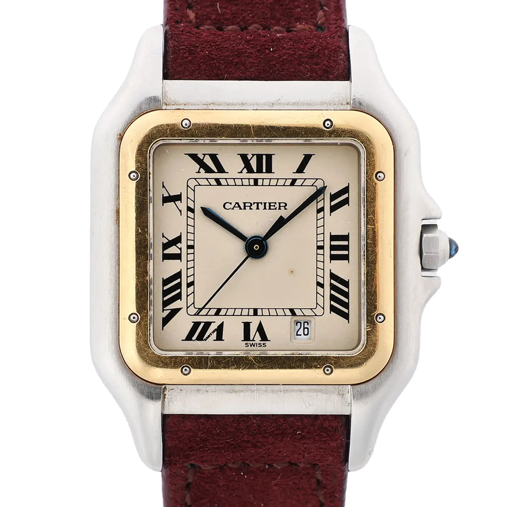 Cartier Panthère W25028B6 187949007444 SS×YG QZ Watch with Beige Dial