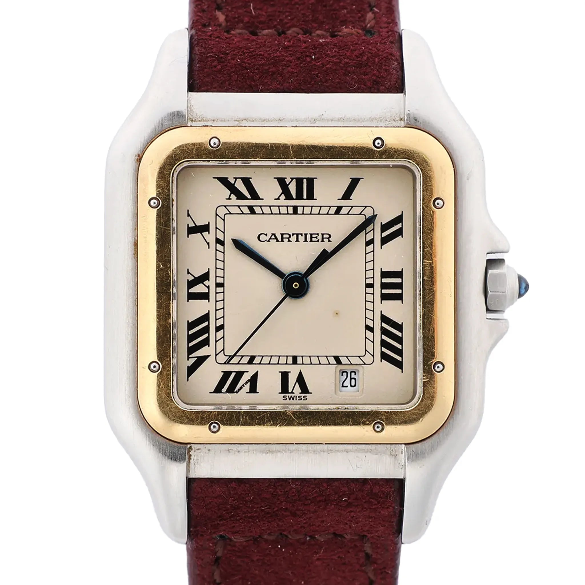 Cartier Panthère W25028B6 187949007444 SS×YG QZ Watch with Beige Dial