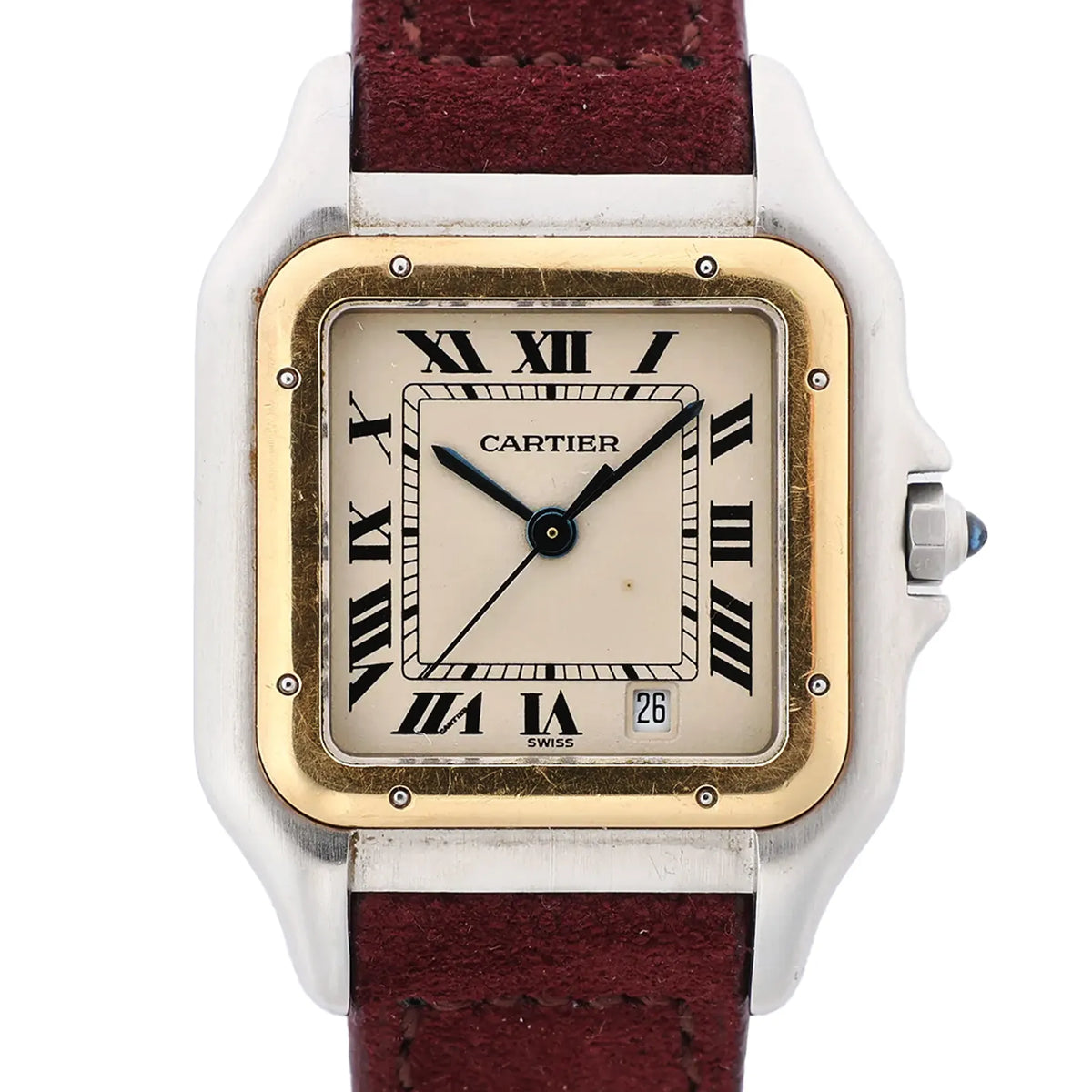 Cartier Panthère W25028B6 187949007444 SS×YG QZ Watch with Beige Dial