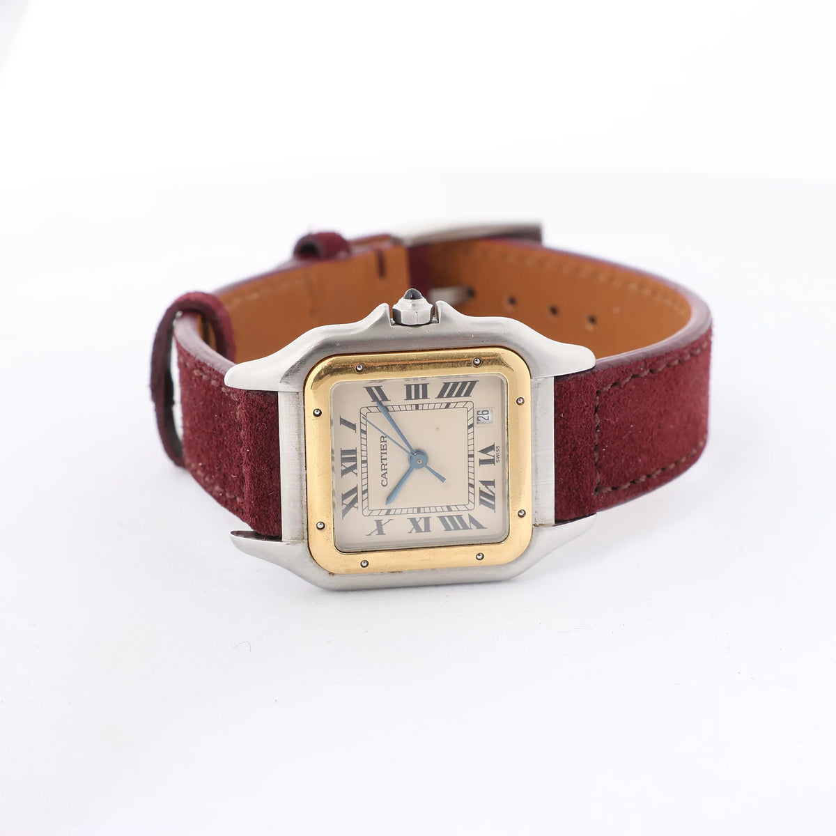 Cartier Panthère W25028B6 187949007444 SS×YG QZ Watch with Beige Dial