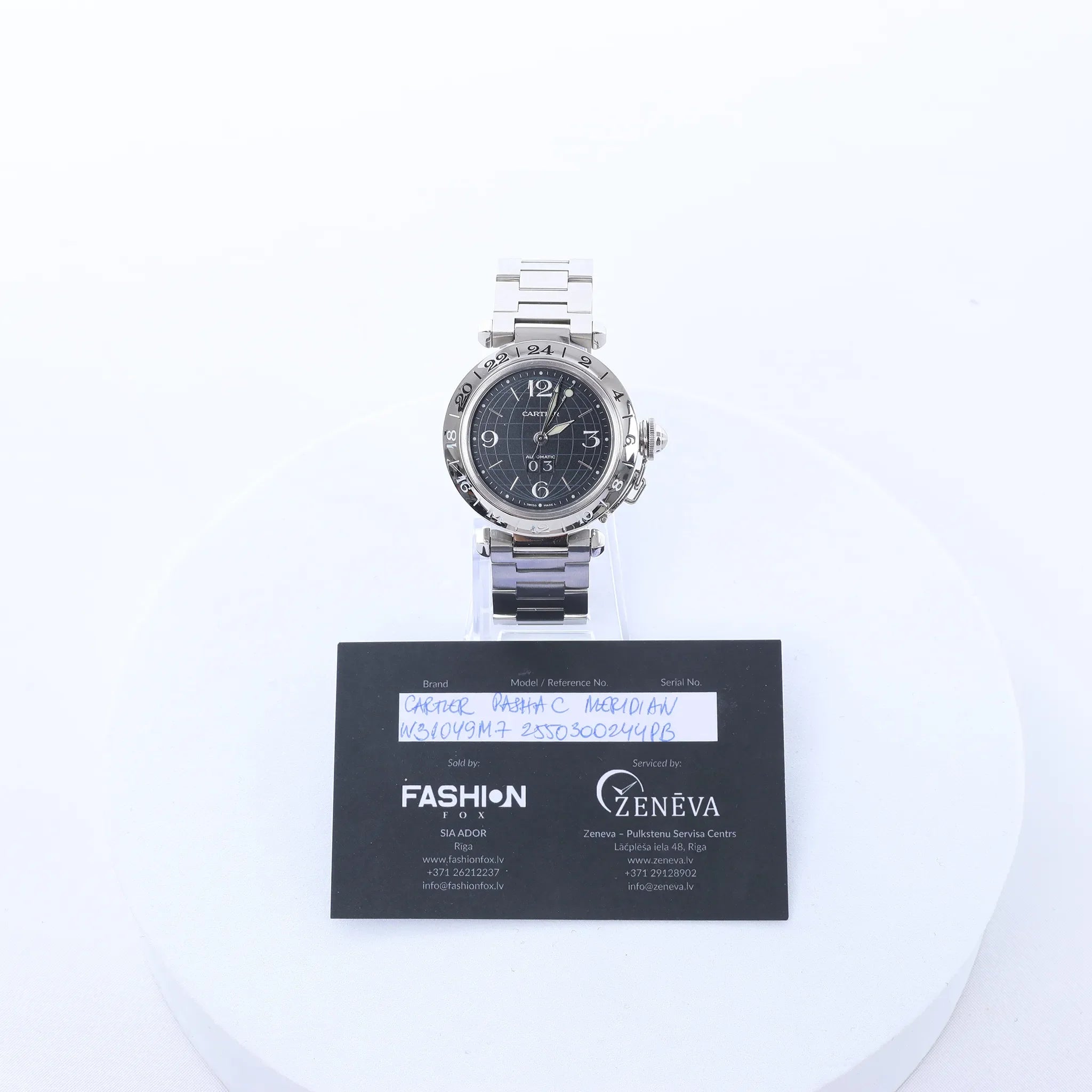 CARTIER Pasha C Meridian W31049M7 2550300244PB SS AT Watch with Black Dial