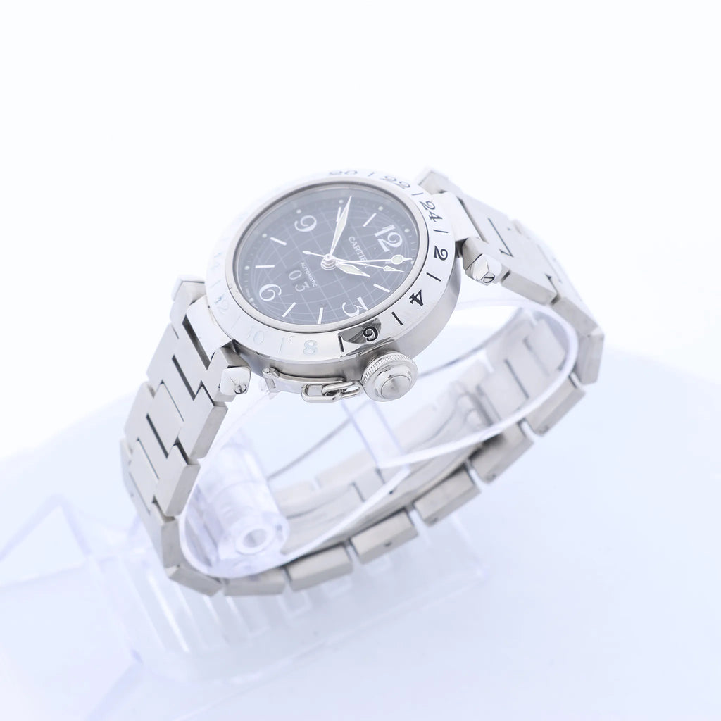 CARTIER Pasha C Meridian W31049M7 2550300244PB SS AT Watch with Black Dial