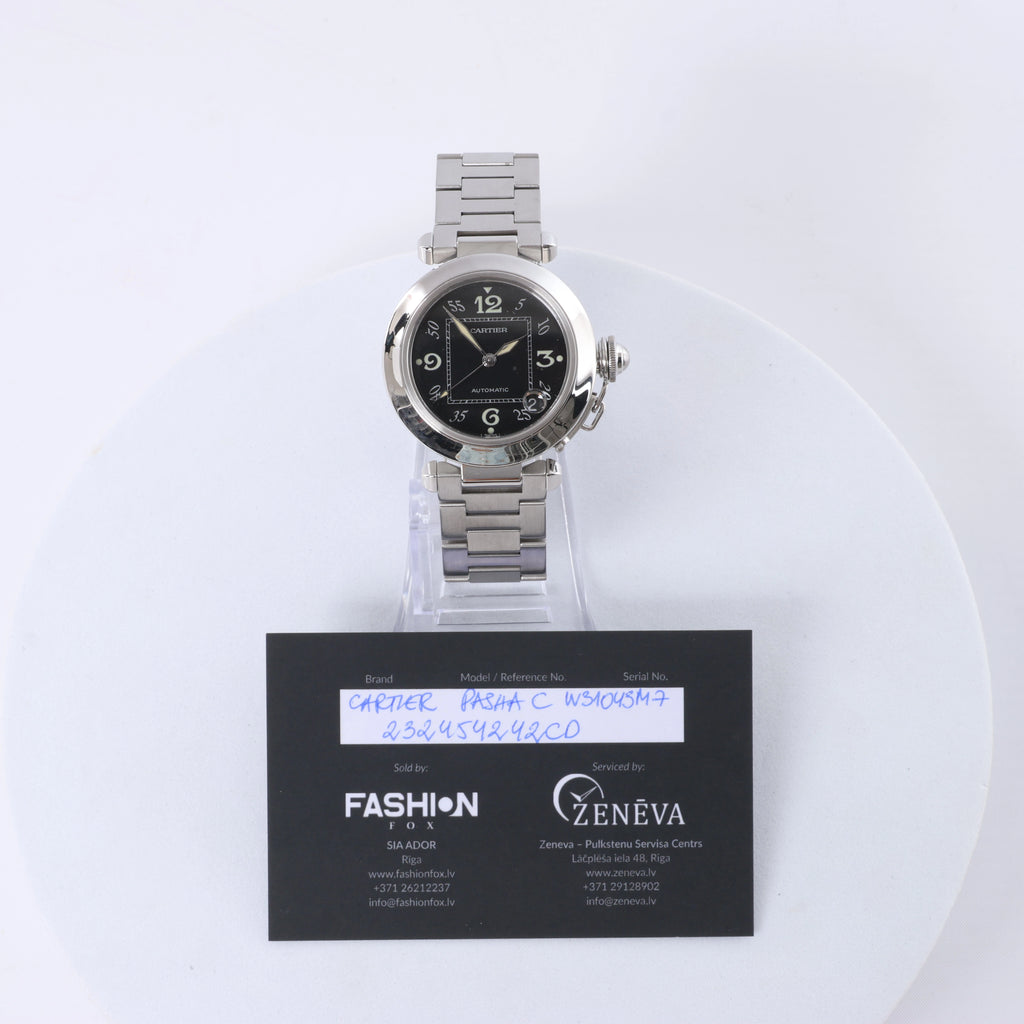 Reloj CARTIER Pasha C W31049M7 2550824719CD SS AT con esfera negra