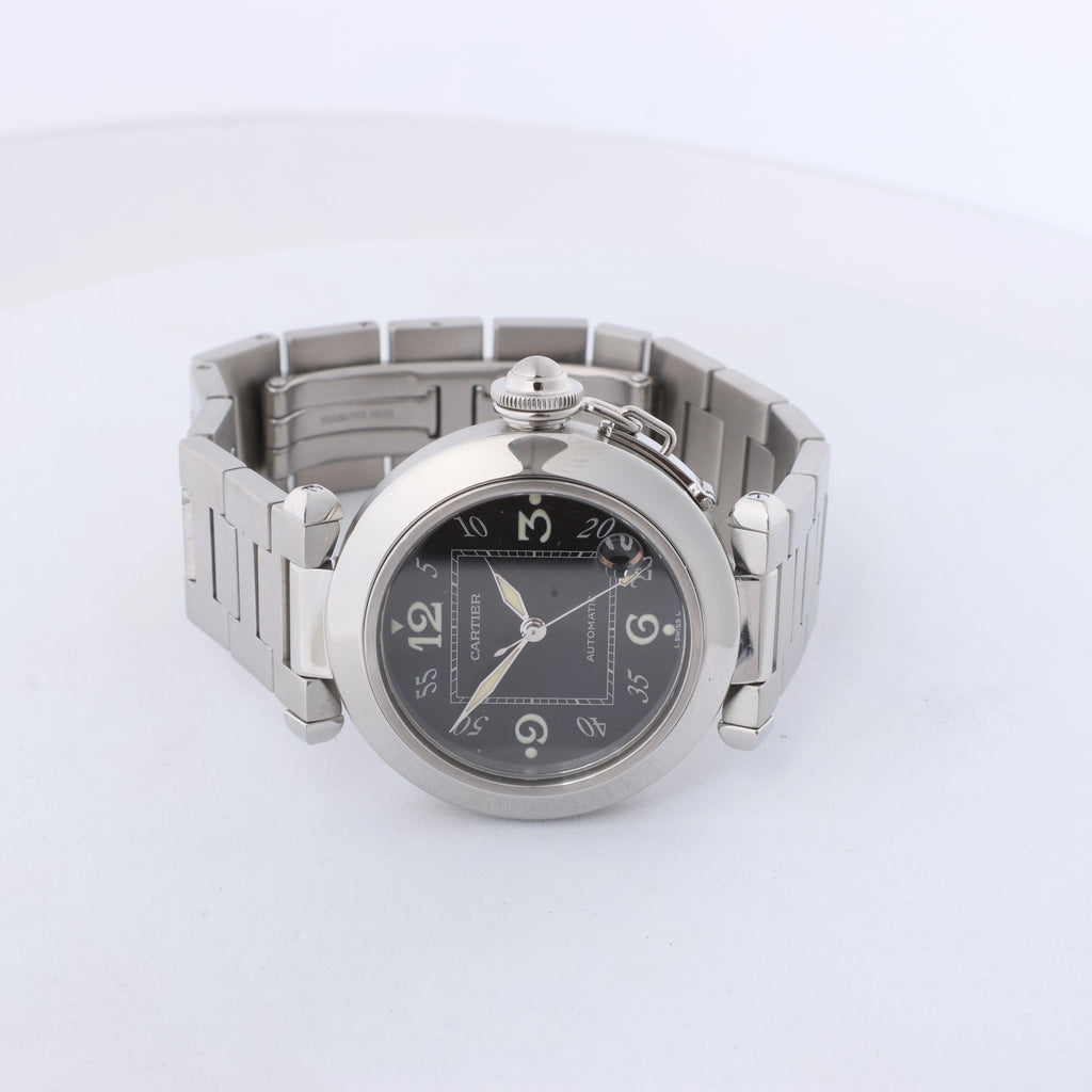 Reloj CARTIER Pasha C W31049M7 2550824719CD SS AT con esfera negra