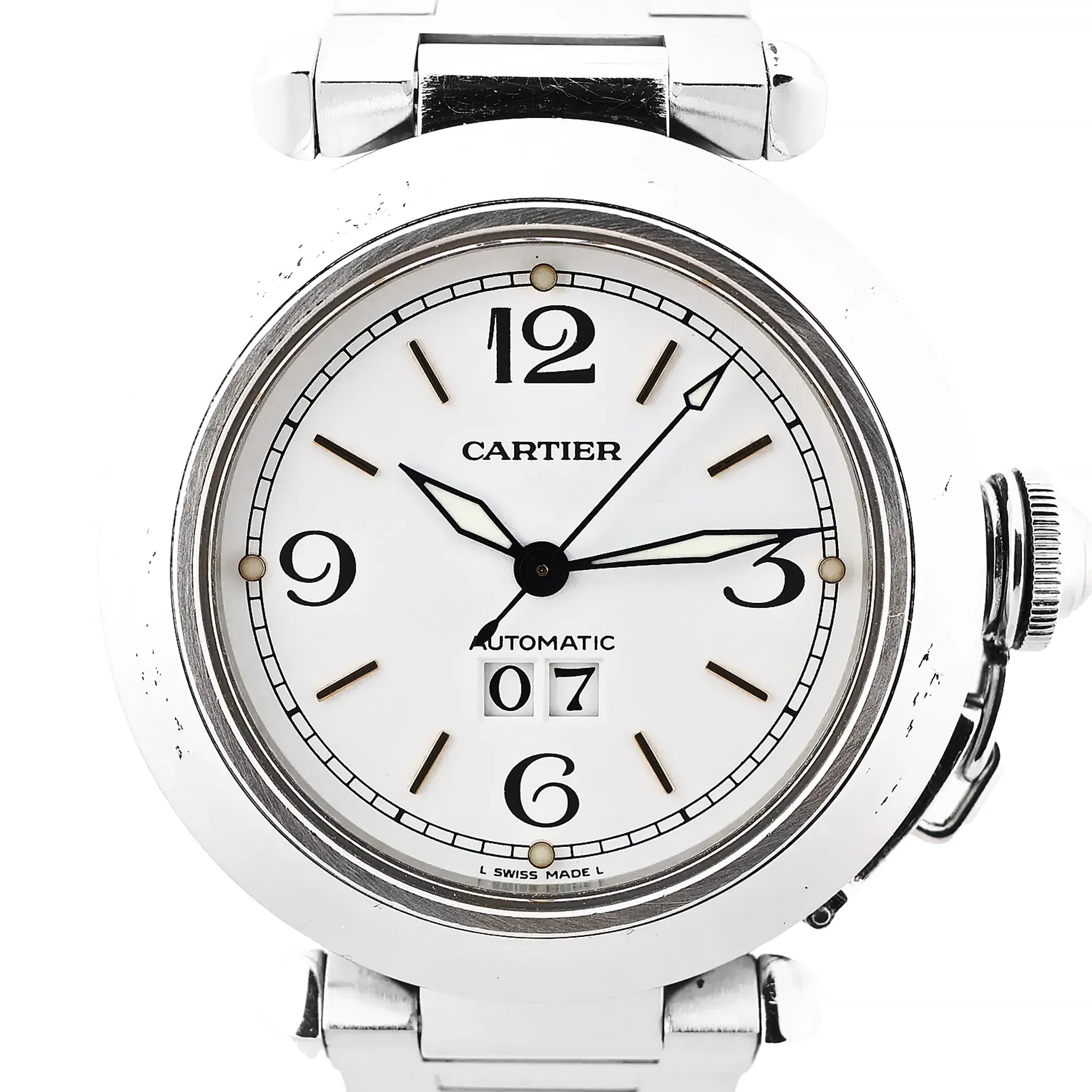 CARTIER Pasha W31044M7 2475117766PB SS AT White Dial Watch