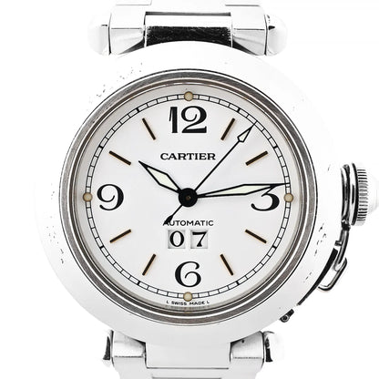 CARTIER Pasha W31044M7 2475117766PB SS AT Uhr mit weißem Zifferblatt