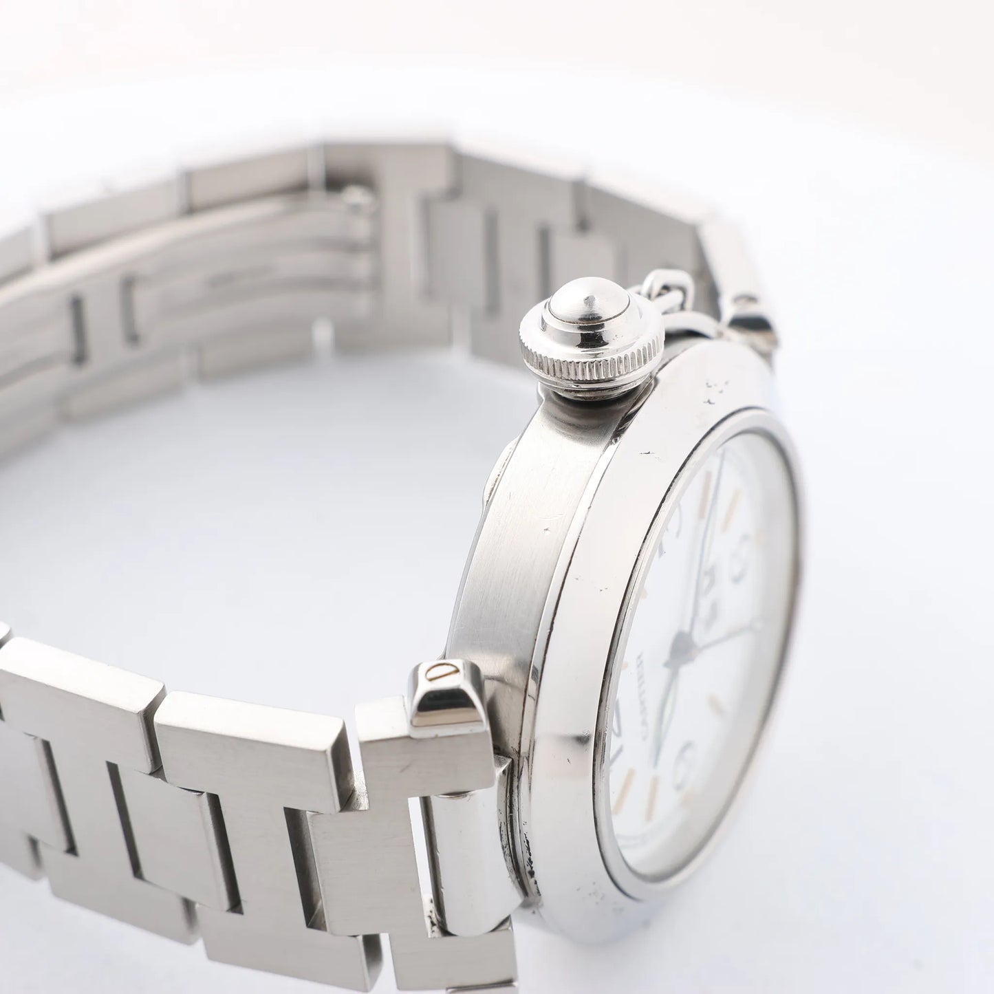 CARTIER Pasha W31044M7 2475117766PB SS AT Uhr mit weißem Zifferblatt