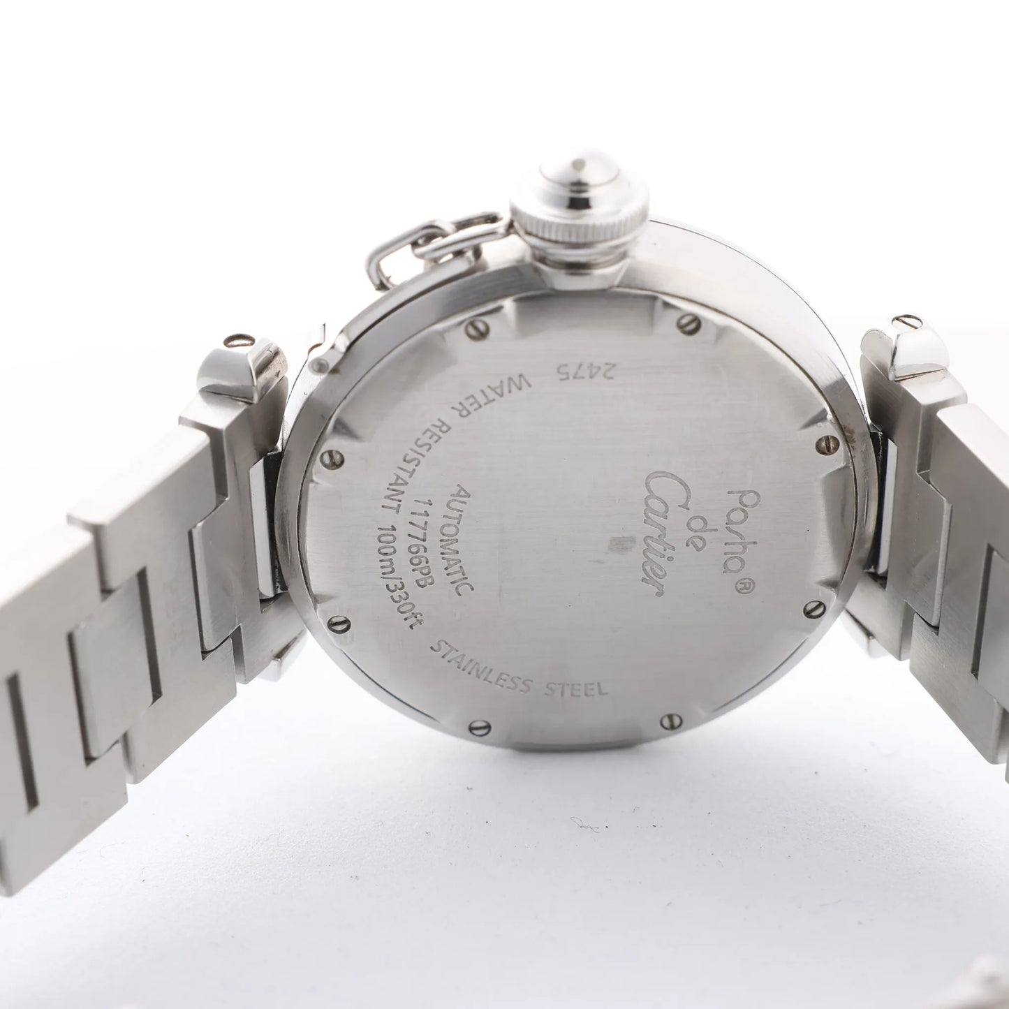 CARTIER Pasha W31044M7 2475117766PB SS AT Uhr mit weißem Zifferblatt