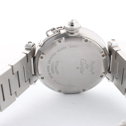 CARTIER Pasha W31044M7 2475117766PB SS AT Uhr mit weißem Zifferblatt