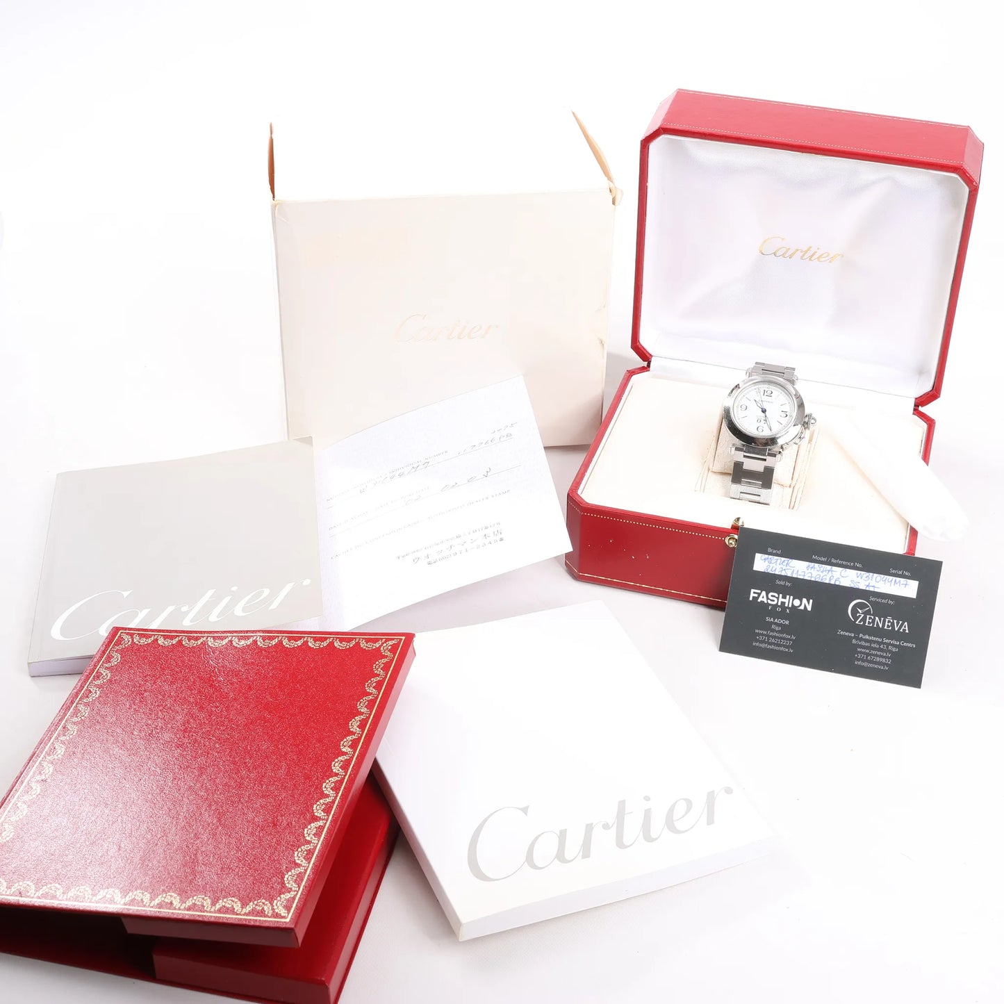 CARTIER Pasha W31044M7 2475117766PB SS AT Uhr mit weißem Zifferblatt
