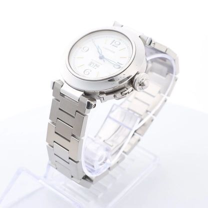 CARTIER Pasha W31044M7 2475117766PB SS AT Uhr mit weißem Zifferblatt