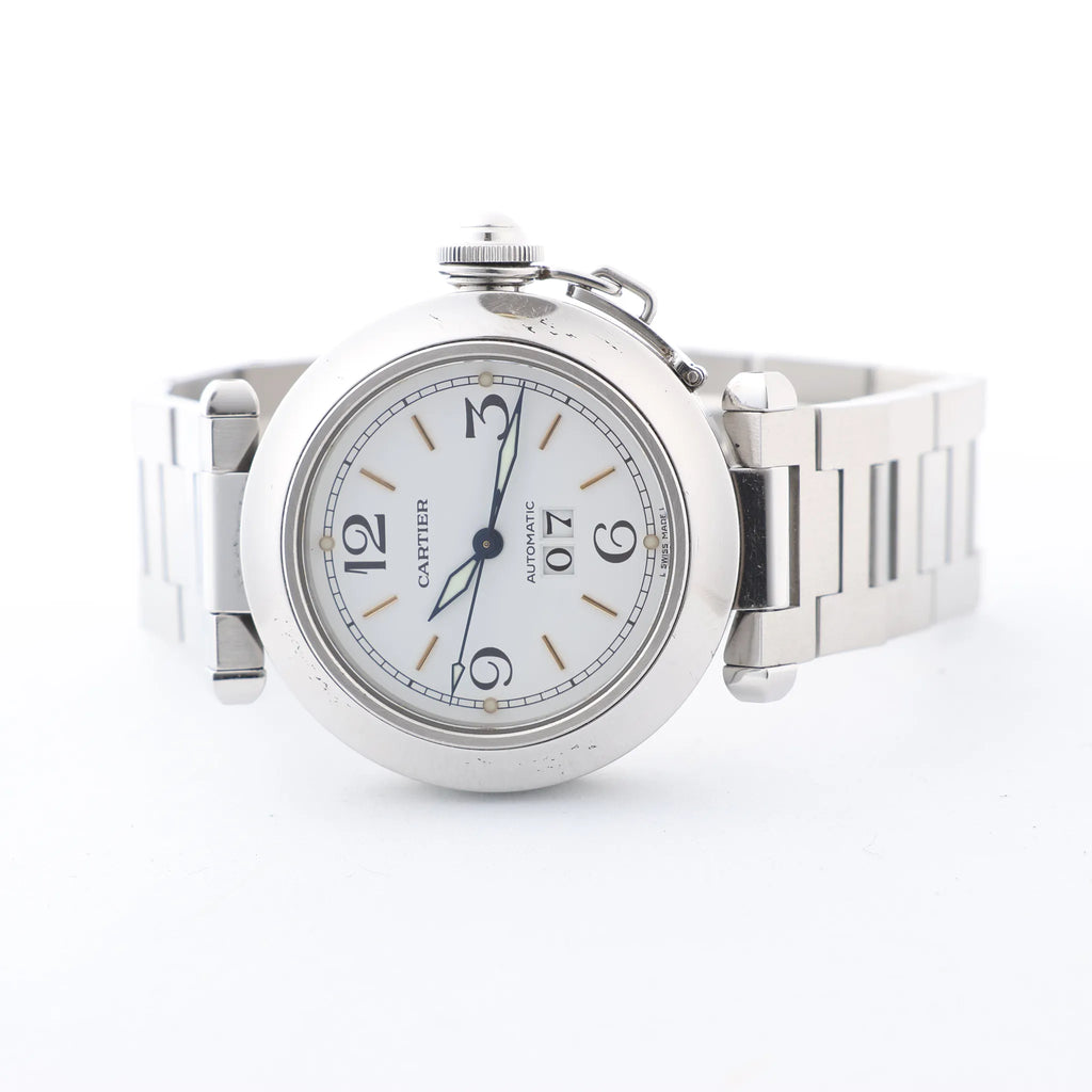 CARTIER Pasha W31044M7 2475117766PB SS AT White Dial Watch