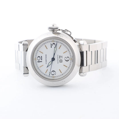 CARTIER Pasha W31044M7 2475117766PB SS AT Uhr mit weißem Zifferblatt