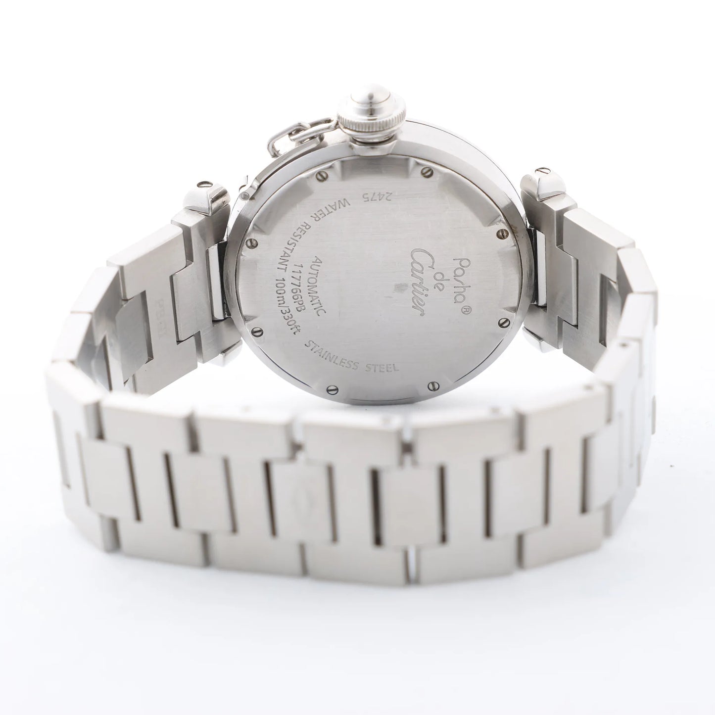 CARTIER Pasha W31044M7 2475117766PB SS AT Uhr mit weißem Zifferblatt