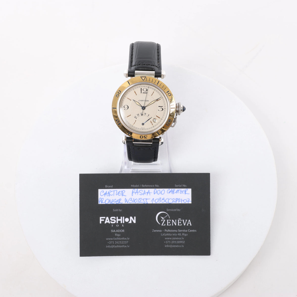 Cartier Pasha de Cartier Power Reserve W3101255 1033CC281707 SS×YG AT Watch with Beige Dial