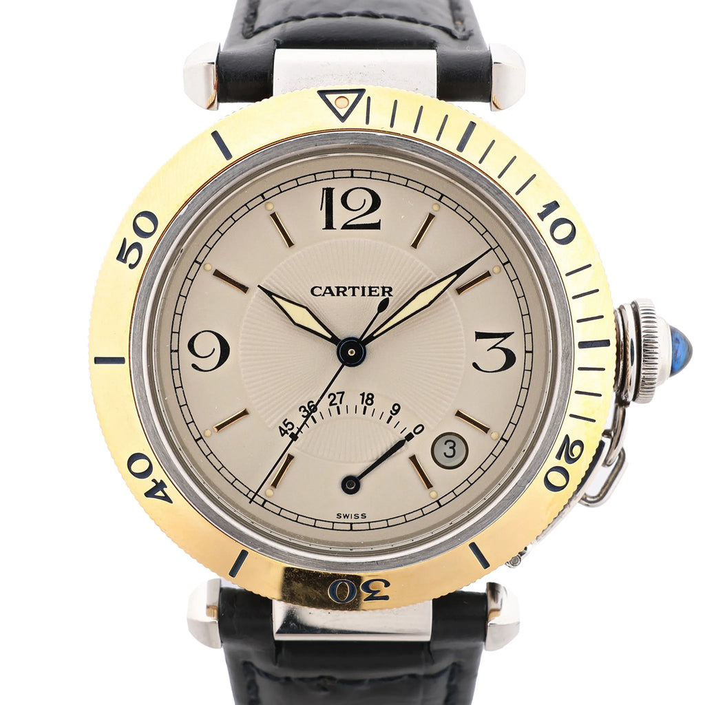 Cartier Pasha de Cartier Power Reserve W3101255 1033CC281707 SS×YG AT Watch with Beige Dial