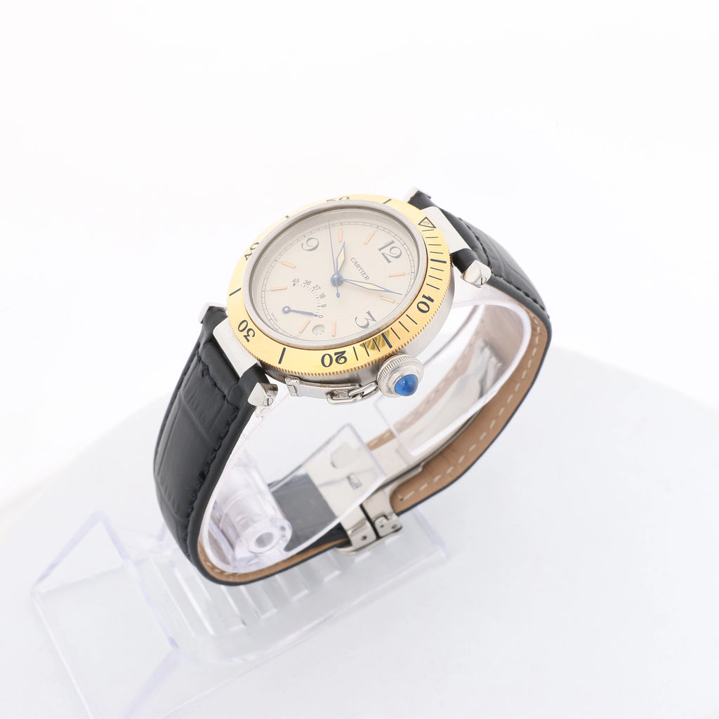 Cartier Pasha de Cartier Power Reserve W3101255 1033CC281707 SS×YG AT Watch with Beige Dial