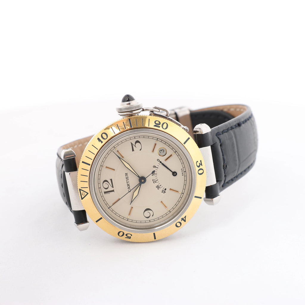 Cartier Pasha de Cartier Power Reserve W3101255 1033CC281707 SS×YG AT Watch with Beige Dial
