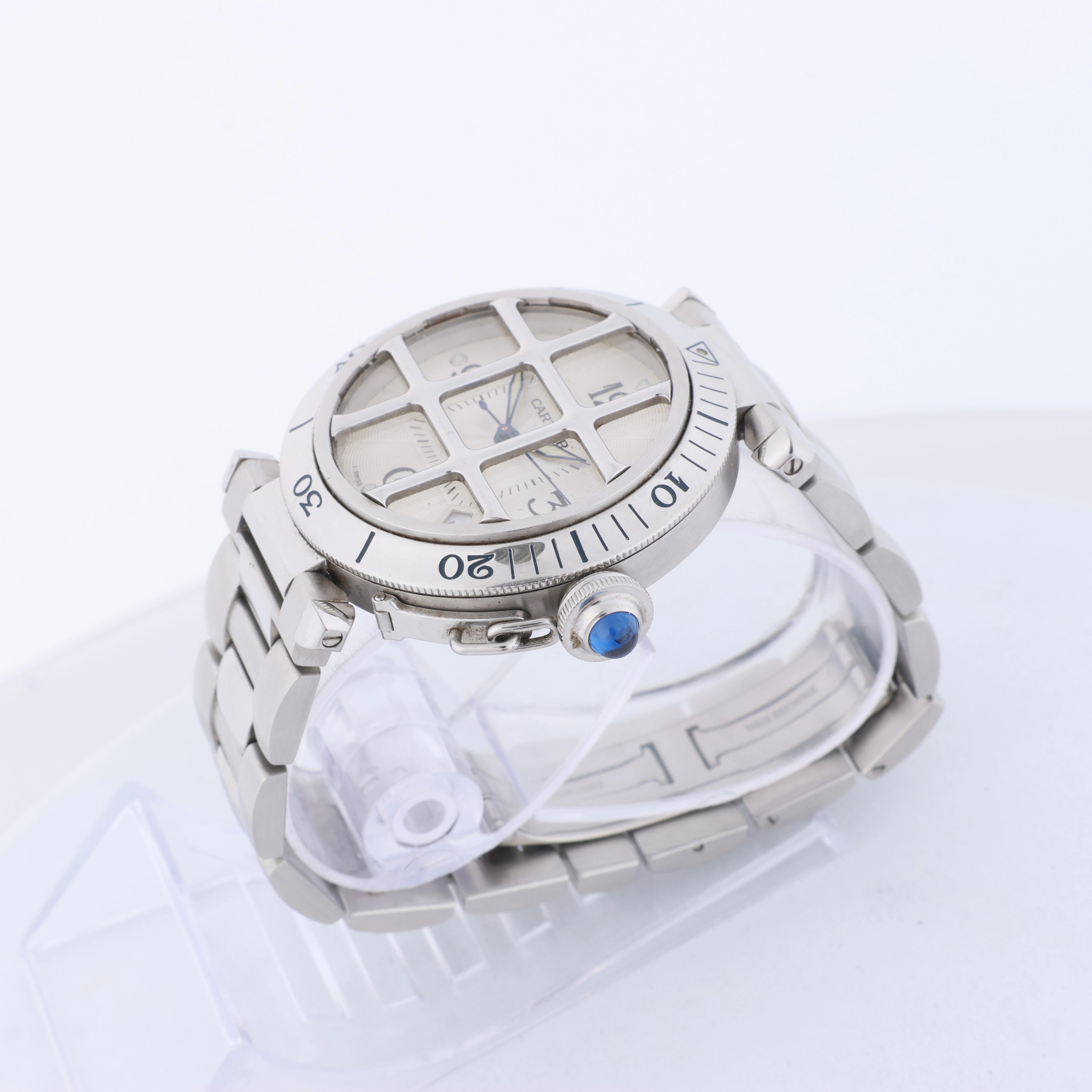 Reloj CARTIER Pasha C W31049M7 2550824719CD SS AT con esfera negra