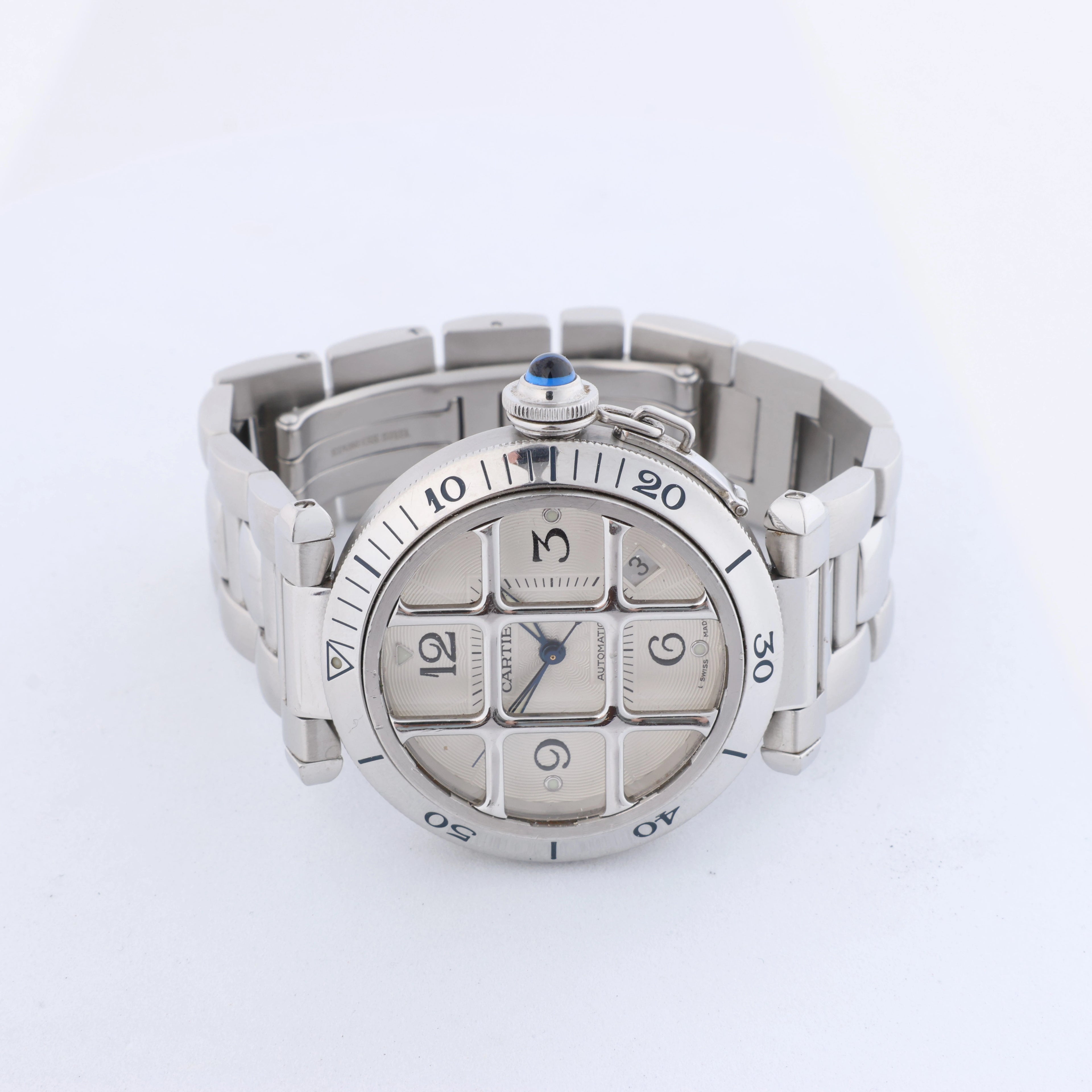 Reloj CARTIER Pasha C W31049M7 2550824719CD SS AT con esfera negra