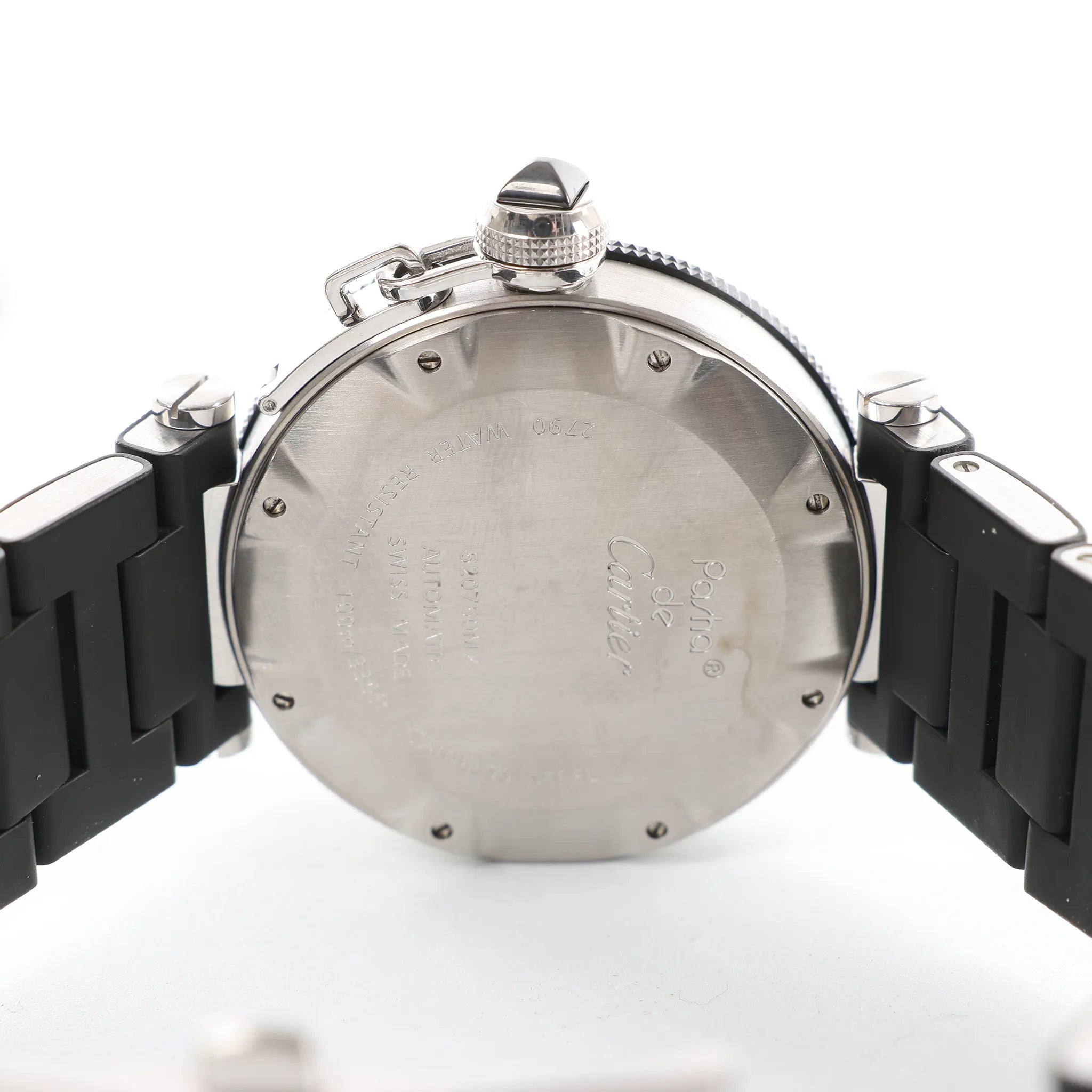CARTIER Pasha Seatimer WW31077U2 2790520750MX SS x Rubber AT Watch with Black Dial