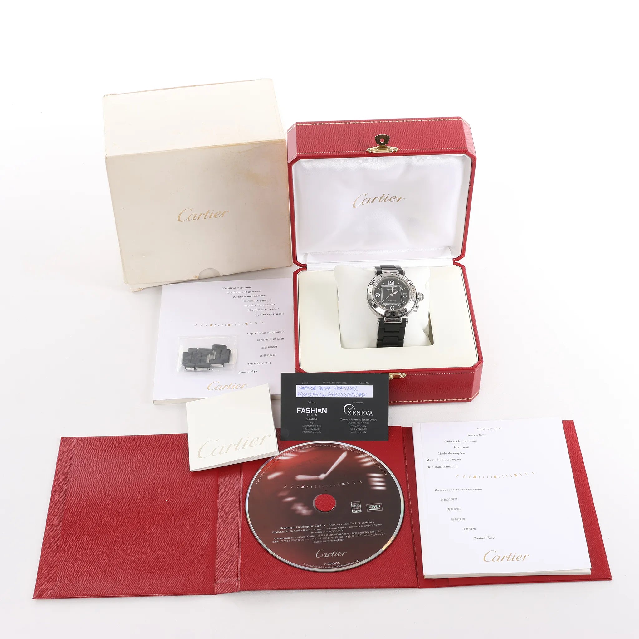 CARTIER Pasha Seatimer WW31077U2 2790520750MX SS x Rubber AT Watch with Black Dial