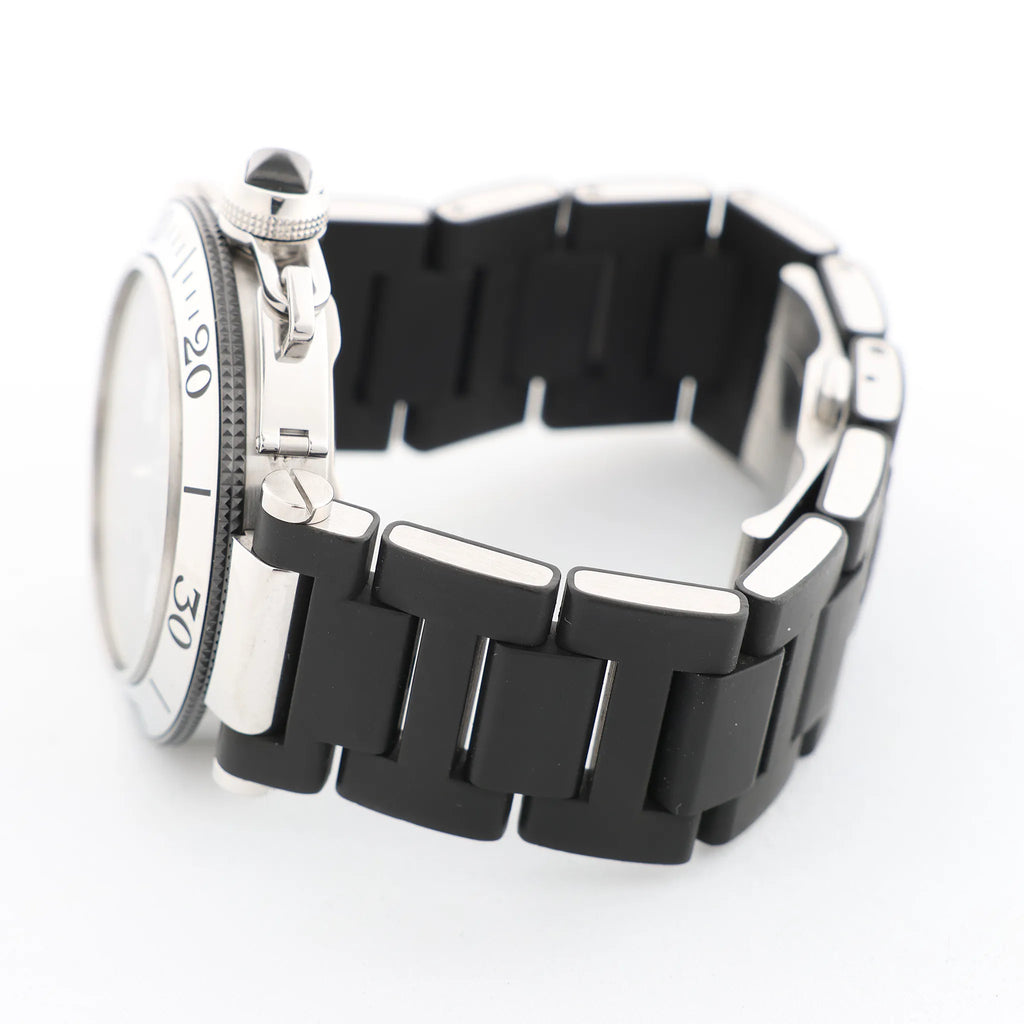 CARTIER Pasha Seatimer WW31077U2 2790520750MX SS x Rubber AT Watch with Black Dial