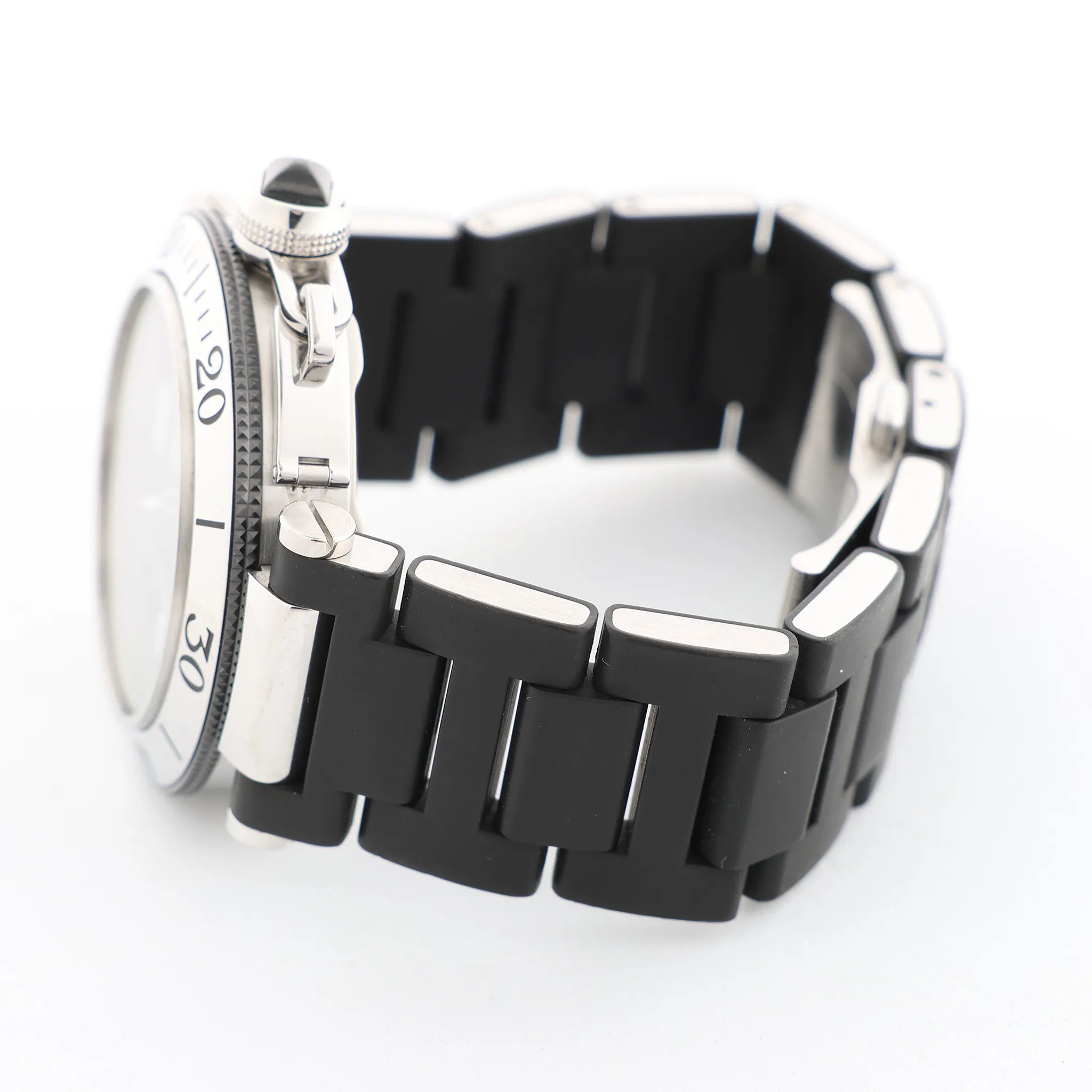 CARTIER Pasha Seatimer WW31077U2 2790520750MX SS x Rubber AT Watch with Black Dial