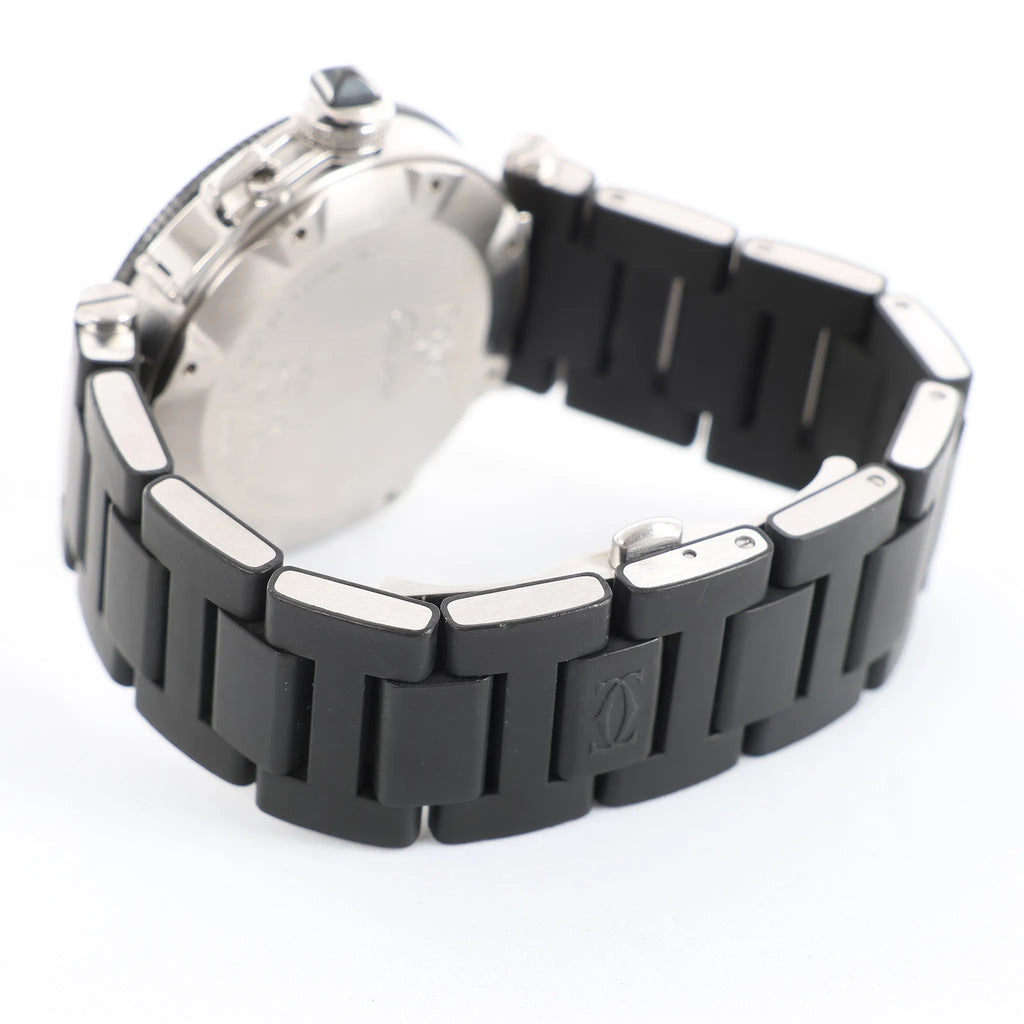 CARTIER Pasha Seatimer WW31077U2 2790520750MX SS x Rubber AT Watch with Black Dial
