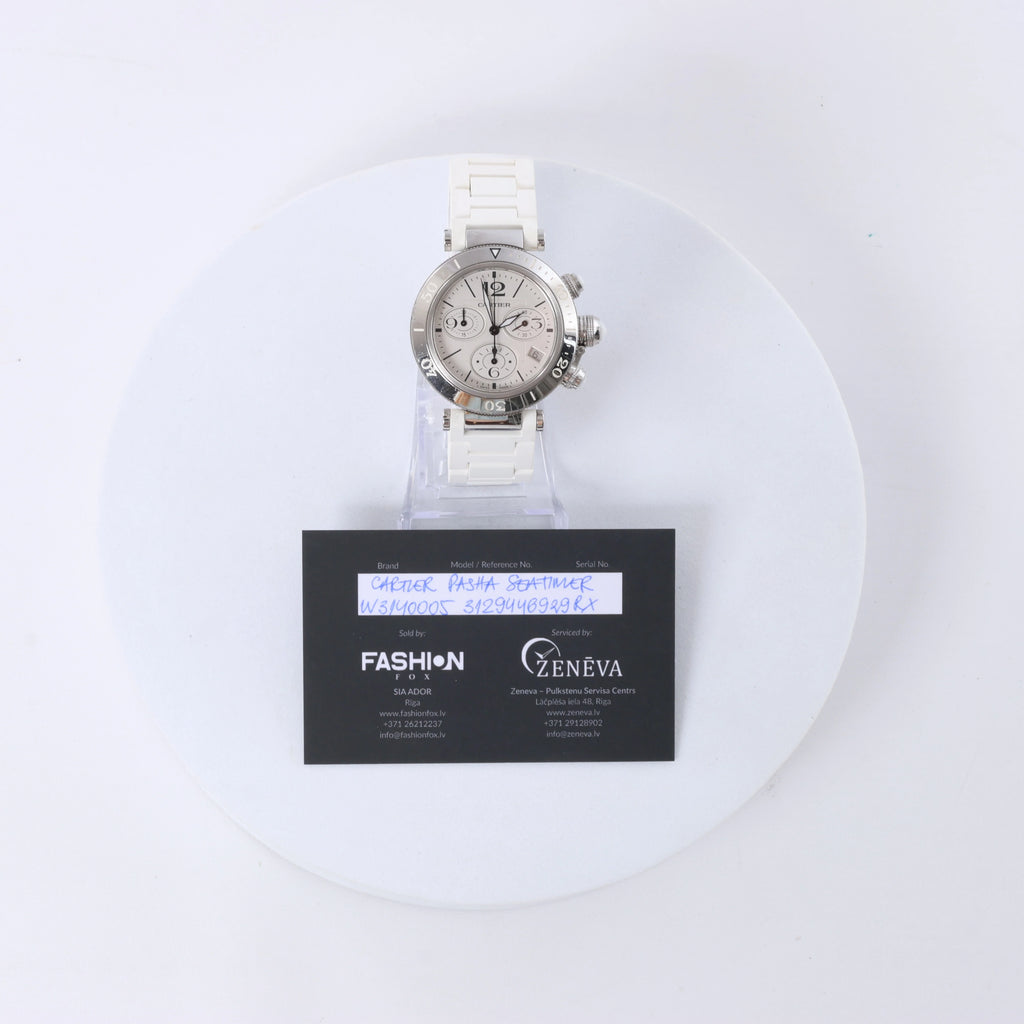 Cartier Pasha Seatimer Quartz Wristwatch, ref. W3140005 With Silver Dial