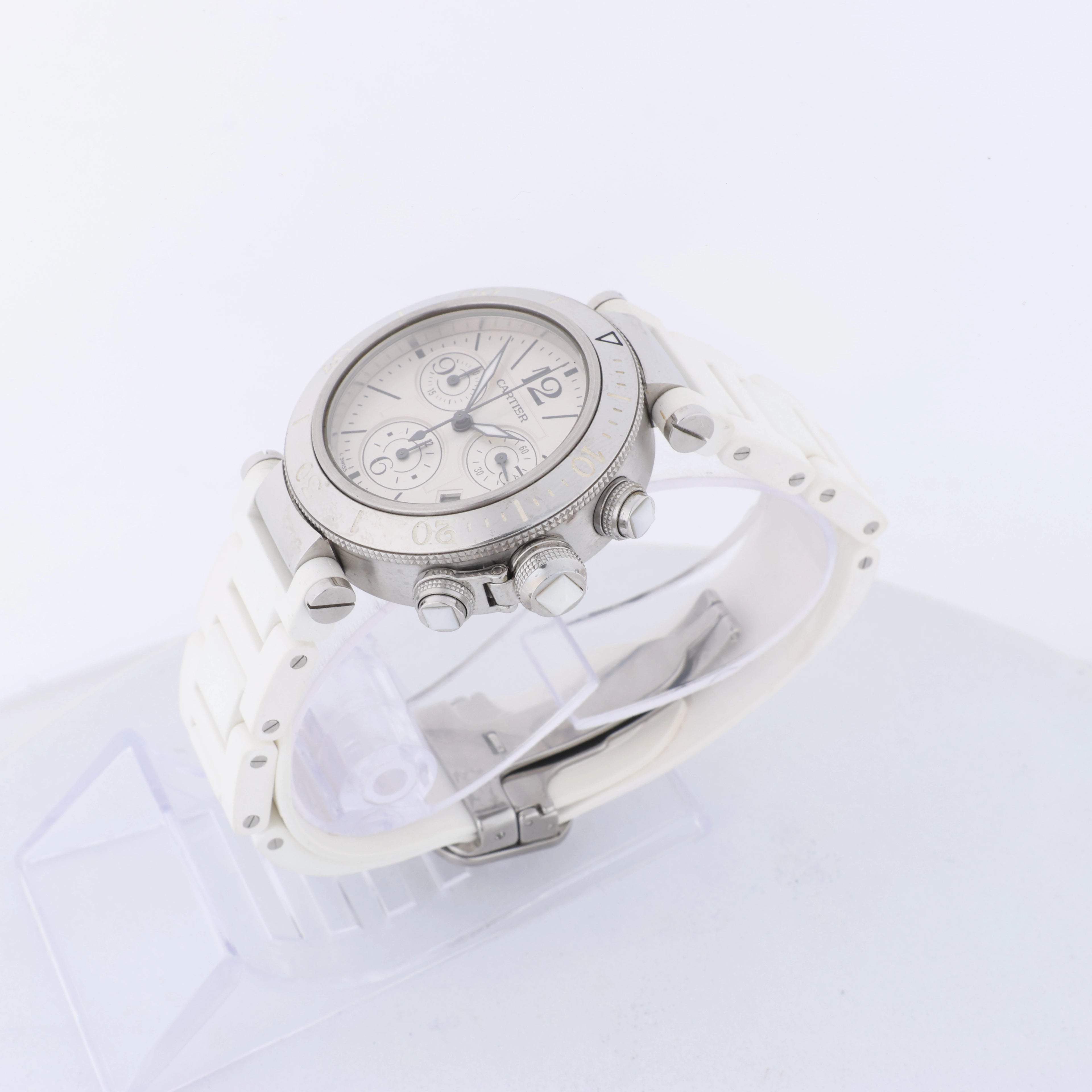 Reloj CARTIER Pasha C W31049M7 2550824719CD SS AT con esfera negra