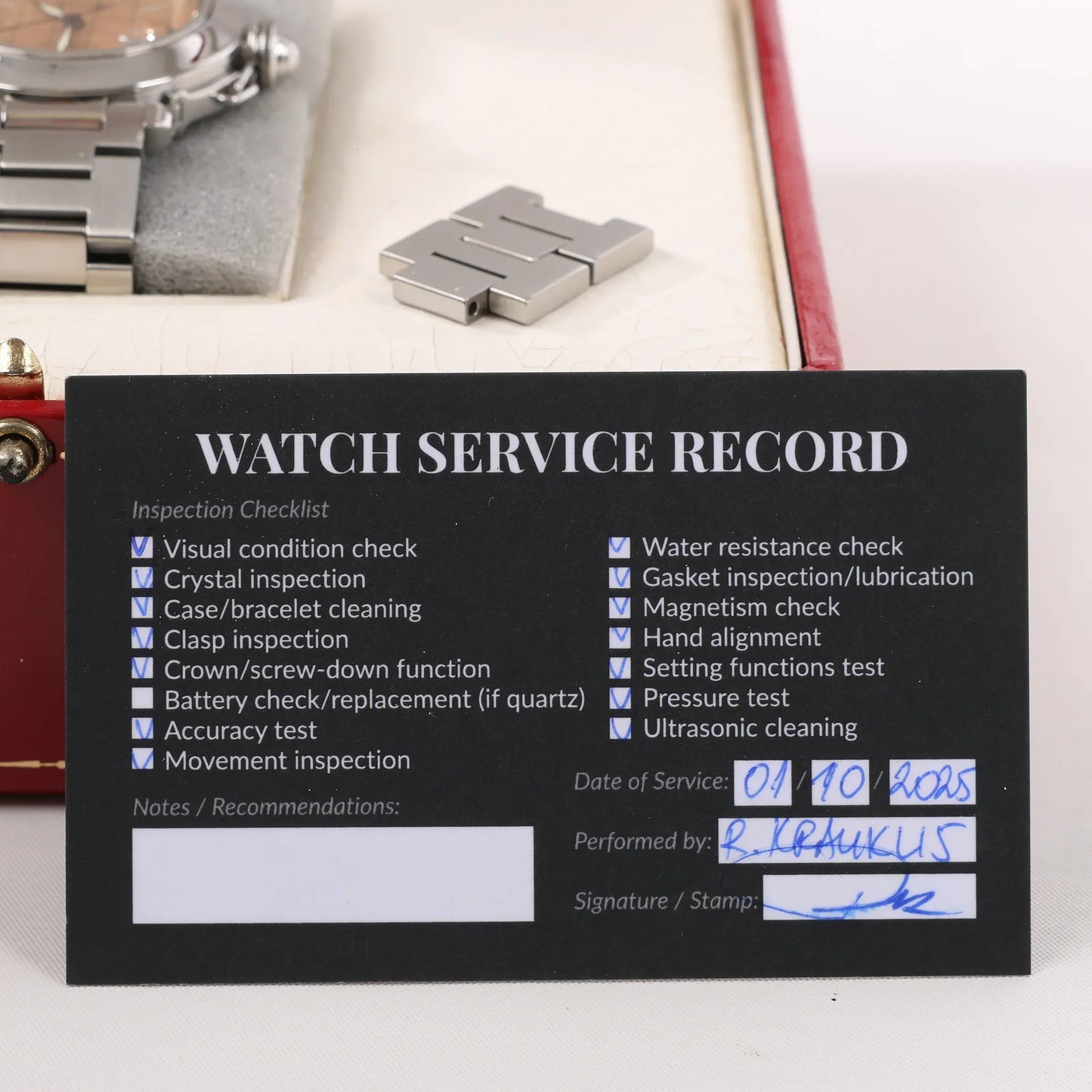 CARTIER Pasha W31024M7 2324CC514849 SS AT Uhr mit orangefarbenem Zifferblatt