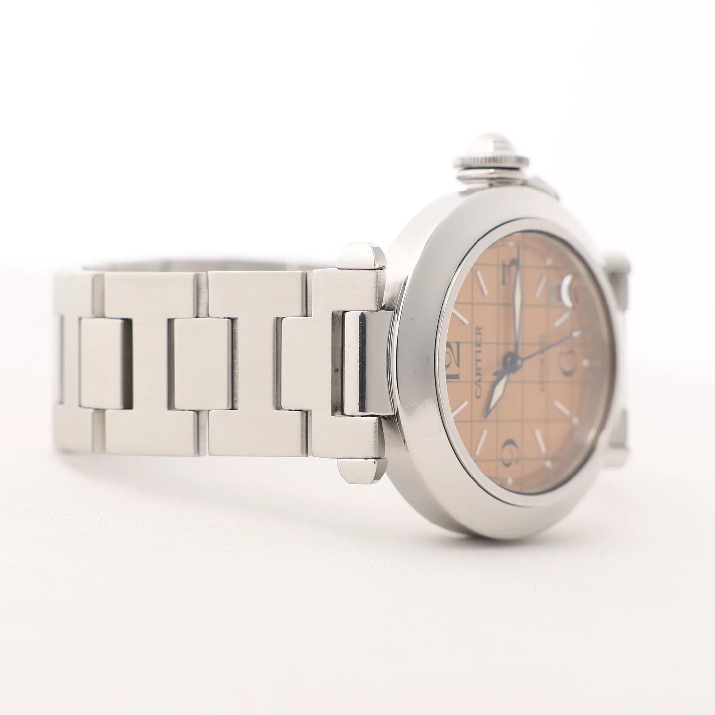 CARTIER Pasha W31024M7 2324CC514849 SS AT Uhr mit orangefarbenem Zifferblatt