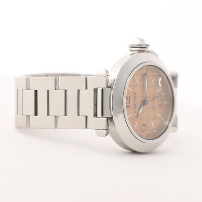 CARTIER Pasha W31024M7 2324CC514849 SS AT Uhr mit orangefarbenem Zifferblatt