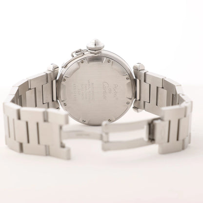 CARTIER Pasha W31024M7 2324CC514849 SS AT Uhr mit orangefarbenem Zifferblatt