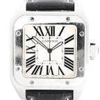 Cartier Santos 100 W20076X8 2656733456CE SS AT Watch with White Dial