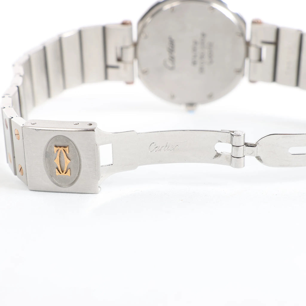 Cartier Santos 83038288 8191204082 SS×YG QZ Watch with White Dial