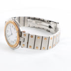 Cartier Santos 83038288 8191204082 SS×YG QZ Watch with White Dial